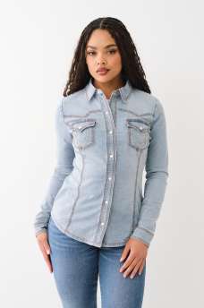 DENIM SLIM WESTERN SHIRT