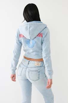 TRUE RELIGION ZIP CROP HOODIE, image 5