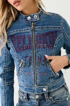 TRUE RELIGION CROP DENIM JACKET 