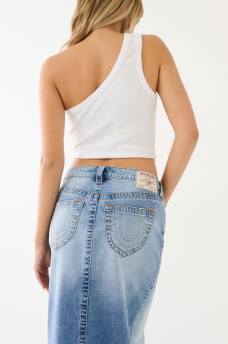 SLIT DENIM MAXI SKIRT, image 4