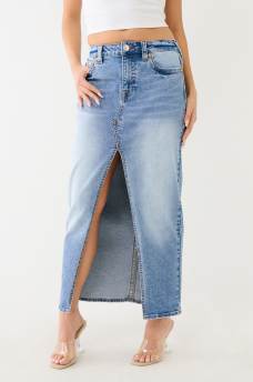 SLIT DENIM MAXI SKIRT, image 5