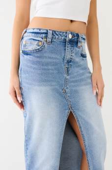 SLIT DENIM MAXI SKIRT, image 6