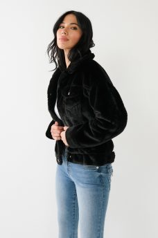 FAUX FUR TRUCKER JACKET