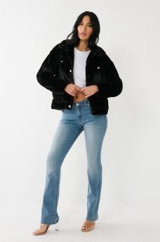 FAUX FUR TRUCKER JACKET