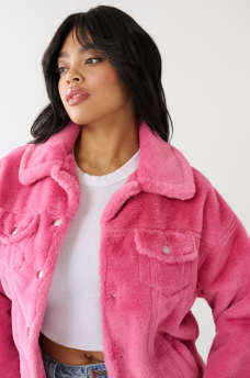 FAUX FUR TRUCKER JACKET