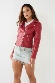 FAUX LEATHER MOTO JACKET
