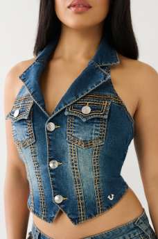 JIMMY SADDLE STITCH WESTERN HALTER VEST