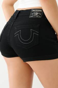 JENNIE MID RISE ROLLED CURVY SHORT, image 1