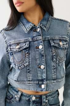 JIMMY CROP TERRY DENIM JACKET, image 3