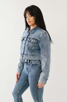  JIMMY CROP TERRY DENIM JACKET, image 5