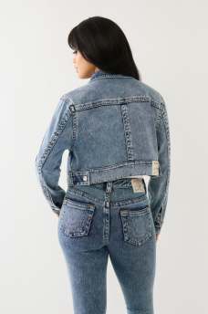  JIMMY CROP TERRY DENIM JACKET, image 6