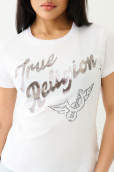  METALLIC TR LOGO CREW TEE