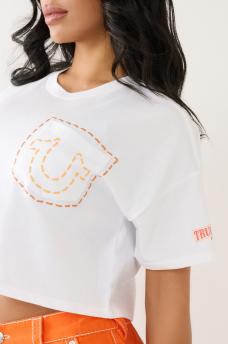 HORSESHOE PUFF PRINT CROP TEE, image 2