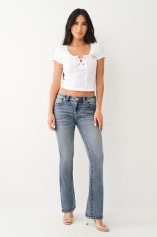 GLITTER HORSESHOE LACE UP TEE, image 4