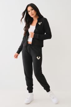 METALLIC HORSESHOE MID RISE JOGGER, image 3