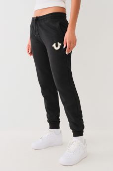 METALLIC HORSESHOE MID RISE JOGGER, image 1
