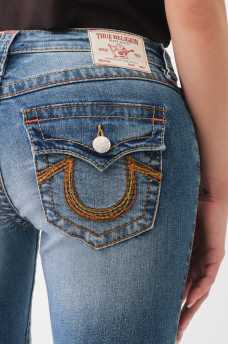 JEANS ACAMPANADOS JOEY CON COSTURAS DE ARCO&Iacute;RIS, image 1