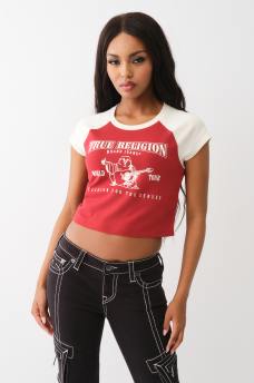 BUDDHA LOGO RINGER BABY TEE, image 1