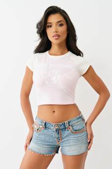 BUDDHA LOGO RINGER BABY TEE, image 2
