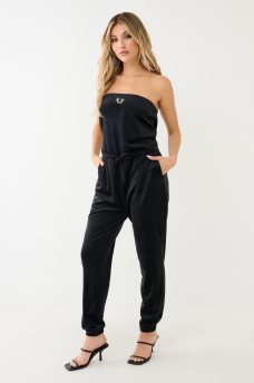 CRYSTAL HS VELOUR TUBE JUMPSUIT, image 1