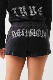 CRYSTAL LOGO VELOUR SWEAT SHORT, image 1