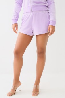 CRYSTAL LOGO VELOUR SWEAT SHORT, image 3