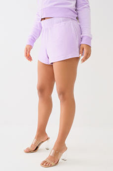 CRYSTAL LOGO VELOUR SWEAT SHORT, image 4