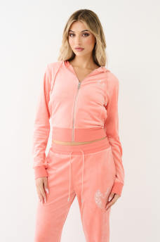 CRYSTAL HS WING VELOUR ZIP HOODIE, image 2