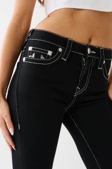  BECCA WARPED LOGO MID RISE BOOTCUT JEAN, image 4