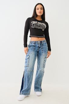 CRYSTAL CONTRAST STITCH LONG SLEEVE BABY TEE, image 4