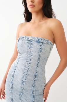 MONOGRAM DENIM TUBE DRESS, image 2