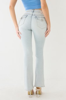 JEANS BECCA CON CORTE DE BOTA Y COSTURAS CON AGUJA SIMPLE