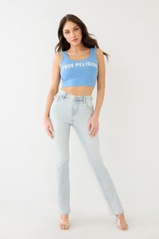 JEANS BECCA CON CORTE DE BOTA Y COSTURAS CON AGUJA SIMPLE