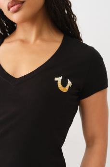 OMBRE CRYSTAL V NECK TEE, image 5
