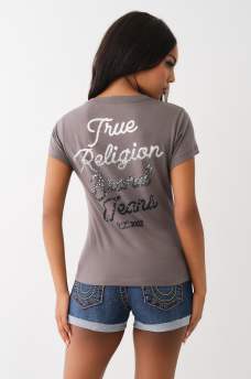 OMBRE CRYSTAL V NECK TEE, image 2