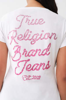 OMBRE CRYSTAL V NECK TEE, image 1