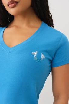 OMBRE CRYSTAL V NECK TEE, image 2