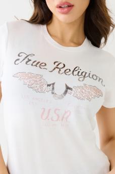 CRYSTAL WING HS CREW TEE