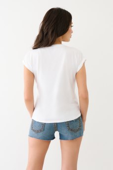  EMBROIDERED LOGO CUFF SLEEVE TEE, image 5