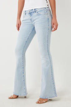  CARRIE FRAYED APPLIQUE FLARE JEAN, image 4