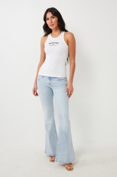  CARRIE FRAYED APPLIQUE FLARE JEAN, image 5