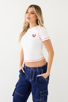  HS WING LOGO CONTRAST STITCH TEE, image 4