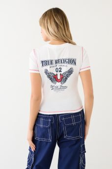  HS WING LOGO CONTRAST STITCH TEE, image 6