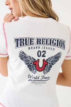  HS WING LOGO CONTRAST STITCH TEE, image 1