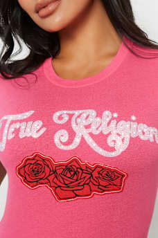 CRYSTAL ROSE SHORT SLEEVE CREW TEE