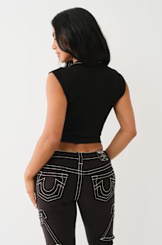 HORSESHOE NOTCH CROP TEE, image 3