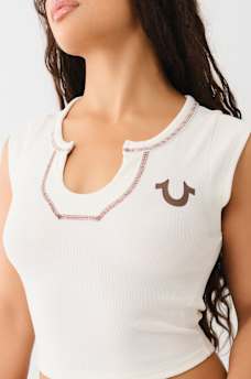 HORSESHOE NOTCH CROP TEE, image 1