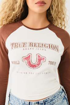 VINTAGE LOGO RAGLAN LONG SLEEVE TOP, image 1