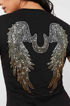 CRYSTAL WING HORSESHOE TEE, image 1