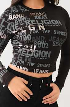 METALLIC LOGO LONG SLEEVE BABY TEE, image 2